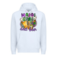 White mardi gras and beer Premium Hoodie - CowGirlArtShop