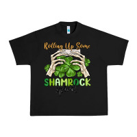 Black rolling up some shamrock spirit Urban Heavy Tee - MaliasSmallBusiness