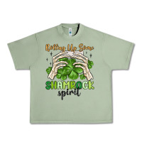 Oil Green rolling up some shamrock spirit Urban Heavy Tee - MaliasSmallBusiness