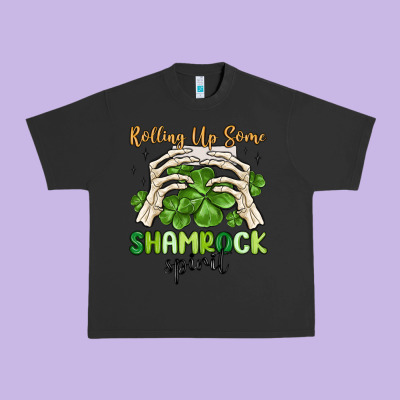 Rolling Up Some Shamrock Spirit Urban Heavy Tee Designed By Maliassmallbusiness