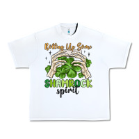 White rolling up some shamrock spirit Urban Heavy Tee - MaliasSmallBusiness