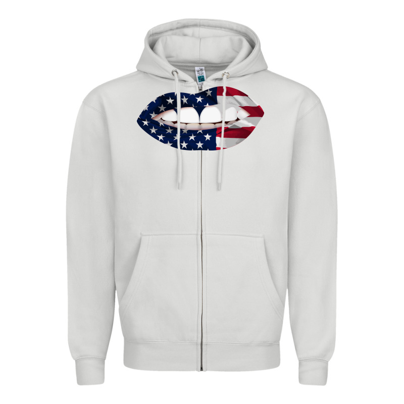 Lips American Flag Zipper Hoodie by Bettercallsaul | Teevron