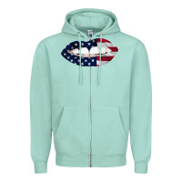 Seafoam Lips American Flag Zipper Hoodie - Bettercallsaul