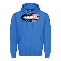 True Royal Lips American Flag Zipper Hoodie - Bettercallsaul