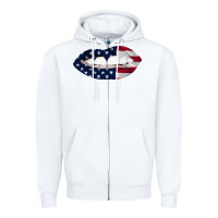 White Lips American Flag Zipper Hoodie - Bettercallsaul