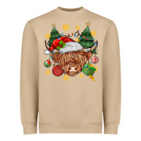 Mushroom Christmas highland cow Heavyweight Sweatshirt - MaliasSmallBusiness