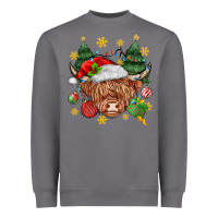 Christmas Highland Cow Heavyweight Sweatshirt | Teevron