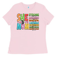 Bubblegum Pink she is mom Ladies Tee - JahusDesignShop