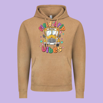 Field Trip Vibes Vintage Hoodie Designed By Maliassmallbusiness
