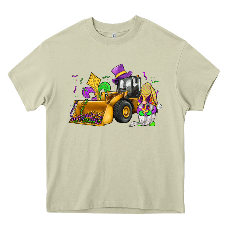 Mardi Gras Gnome Bulldozer Heavy Core Tee by JahusDesignShop | Teevron