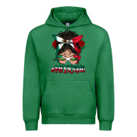 Emerald Mexicana Messy Bun Mama Urban Hoodie - BundleAndBundleShop