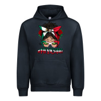 Navy Mexicana Messy Bun Mama Urban Hoodie - BundleAndBundleShop