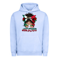 Pigment Grape Ice Mexicana Messy Bun Mama Urban Hoodie - BundleAndBundleShop