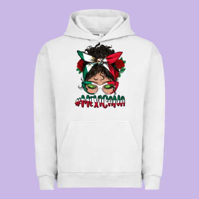 Mexicana Messy Bun Mama Urban Hoodie Designed By Bundleandbundleshop