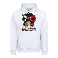 White Mexicana Messy Bun Mama Urban Hoodie - BundleAndBundleShop