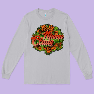 Mama Claus Cone Long Sleeve Tee Designed By Jahusdesignshop