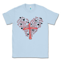 Dusty Blue retro christian valentine Classic Tee - MaliasSmallBusiness