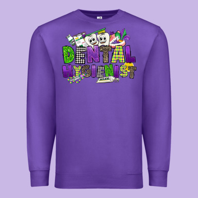 Dental Hygienest Mardi Gras Premium Sweatshirt Designed By Cowgirlartshop
