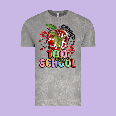 Crushed 100 Days Of School Vintage Tee Designed By Maliassmallbusiness