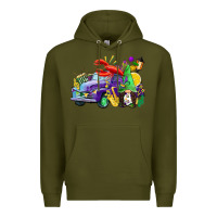 Army Green mardi gras gnome on the truck Premium Hoodie - CowGirlArtShop