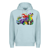Blue Mist mardi gras gnome on the truck Premium Hoodie - CowGirlArtShop
