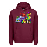 Burgundy mardi gras gnome on the truck Premium Hoodie - CowGirlArtShop