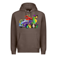 Coffee mardi gras gnome on the truck Premium Hoodie - CowGirlArtShop
