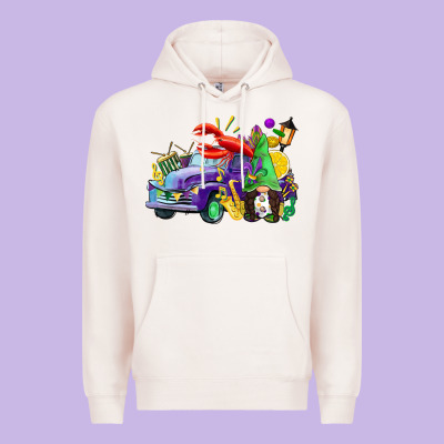 Mardi Gras Gnome On The Truck Premium Hoodie Designed By Cowgirlartshop