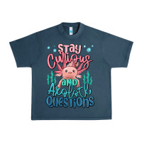 Midnight Navy stay curious and axolotl questions Urban Heavy Tee - MaliasSmallBusiness