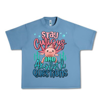 Pebble Blue stay curious and axolotl questions Urban Heavy Tee - MaliasSmallBusiness