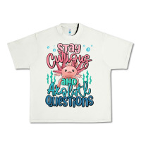 Pistachio stay curious and axolotl questions Urban Heavy Tee - MaliasSmallBusiness