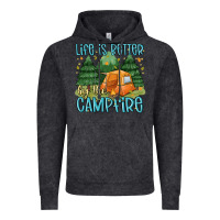 Vintage Black life is better by the camp fire Vintage Hoodie - MaliasSmallBusiness