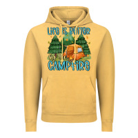 Vintage Mustard life is better by the camp fire Vintage Hoodie - MaliasSmallBusiness