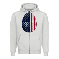 Dove Grey AMERICAN FLAG Zipper Hoodie - Bettercallsaul