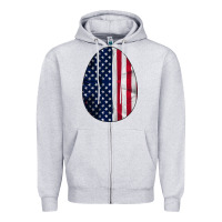 Heather Grey AMERICAN FLAG Zipper Hoodie - Bettercallsaul