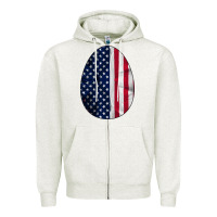 Oatmeal Heather AMERICAN FLAG Zipper Hoodie - Bettercallsaul