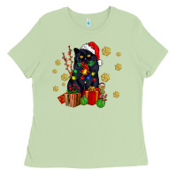 Matcha black cat meowy christmas Ladies Tee - AdoDesignShop