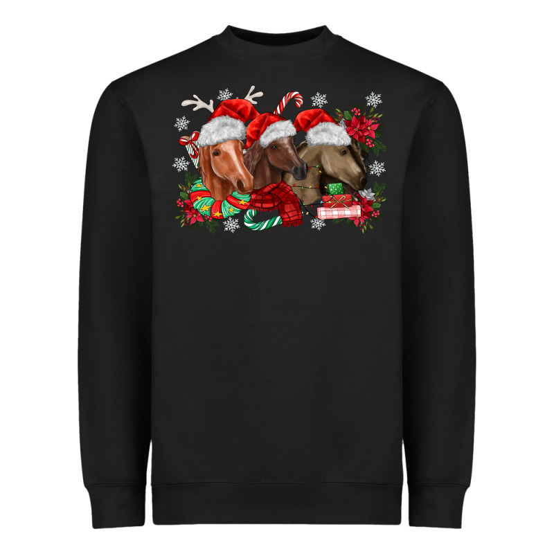 Christmas Horses Heavyweight Sweatshirt by MaliasSmallBusiness | Teevron