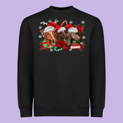 Christmas Horses Heavyweight Sweatshirt Designed By Maliassmallbusiness