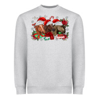 Heather Grey christmas horses Heavyweight Sweatshirt - MaliasSmallBusiness
