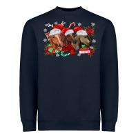 Navy christmas horses Heavyweight Sweatshirt - MaliasSmallBusiness