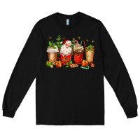 Black Christmas Santa coffee cups Long Sleeve Tee - MaliasSmallBusiness