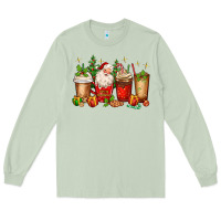 Matcha Christmas Santa coffee cups Long Sleeve Tee - MaliasSmallBusiness