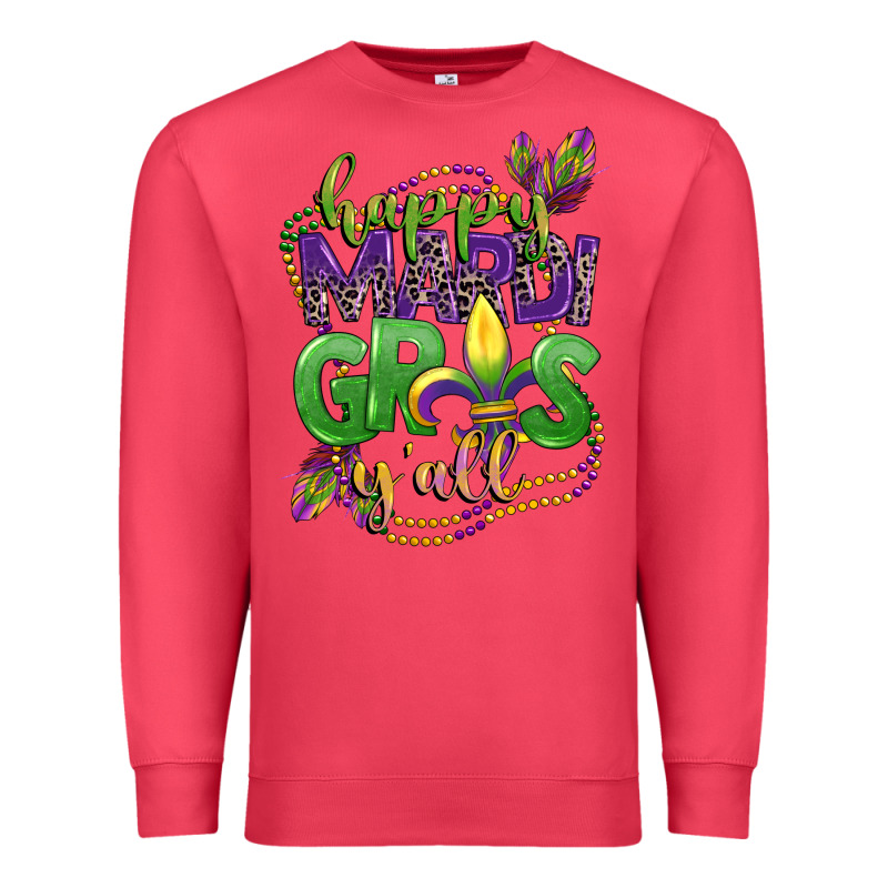 Happy Mardi Gras Yall Premium Sweatshirt by CowGirlArtShop | Teevron