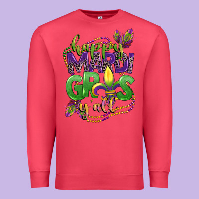 Happy Mardi Gras Yall Premium Sweatshirt Designed By Cowgirlartshop