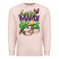 Pale Pink happy mardi gras yall Premium Sweatshirt - CowGirlArtShop