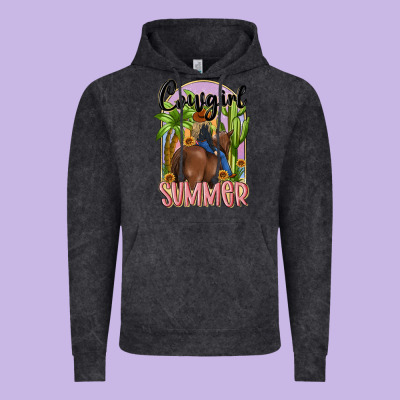 Cowgirl Summer Vintage Hoodie Designed By Maliassmallbusiness