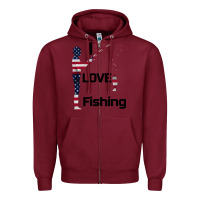 Burgundy I love fishing Zipper Hoodie - Bettercallsaul