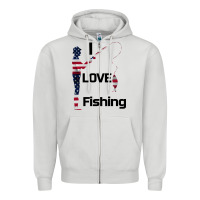 Dove Grey I love fishing Zipper Hoodie - Bettercallsaul