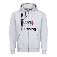 Heather Grey I love fishing Zipper Hoodie - Bettercallsaul